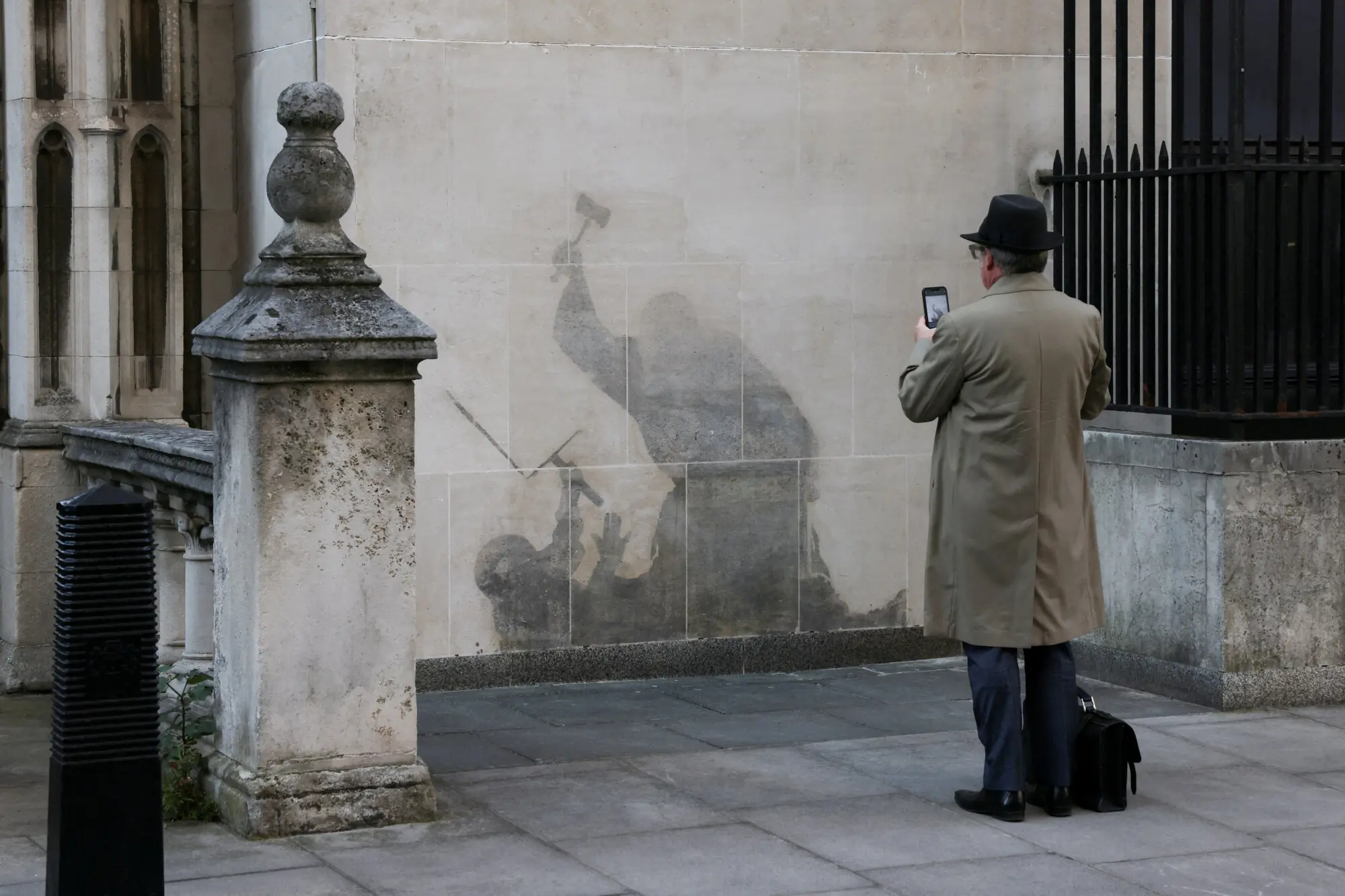 The mural was removed soon after. Photo: Reuters