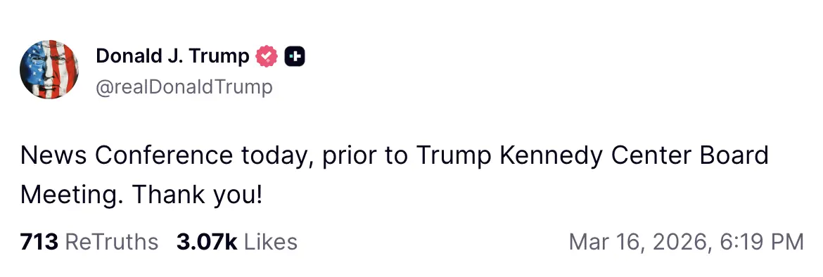 — Screengrab via Truth Social.