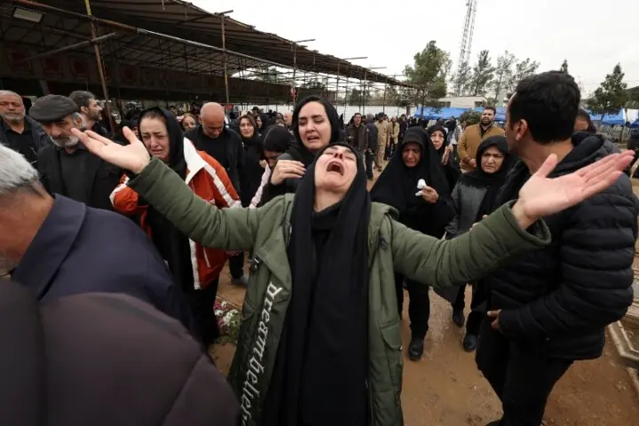  Relatives of Abdullah Pour Hossein, react during his funeral at Behesht-e Zahra cemetery, amid the US-Israeli conflict with Iran, in Tehran, Iran on March 16, 2026. &mdash; Reuters 