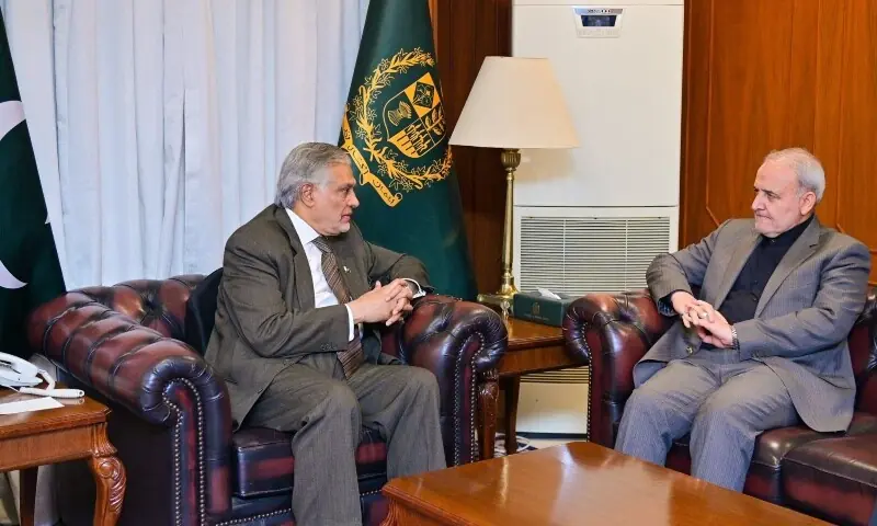 Deputy Prime Minister and Foreign Minister Ishaq Dar holds a meeting with Iran&rsquo;s Ambassador to Pakistan Reza Amiri Moghaddam on March 17, 2026. &mdash; Photo courtesy Ministry of Foreign Affairs/X