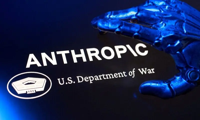 US Department of War and Anthropic logos are seen in this illustration taken March 1, 2026. &mdash; Reuters/File