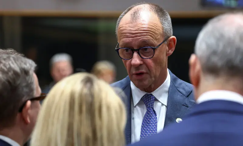 German Chancellor Friedrich Merz, ahead of a roundtable at a European Union leaders&rsquo; summit in Brussels, Belgium on March 19, 2026. &mdash; Reuters