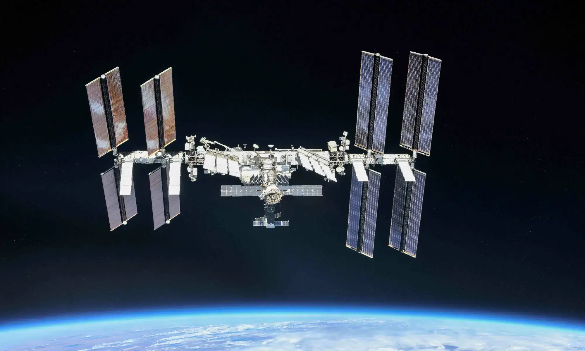 The International Space Station (ISS) photographed by Expedition 56 crew members from a Soyuz spacecraft after undocking, October 4, 2018. &mdash; Reuters/File