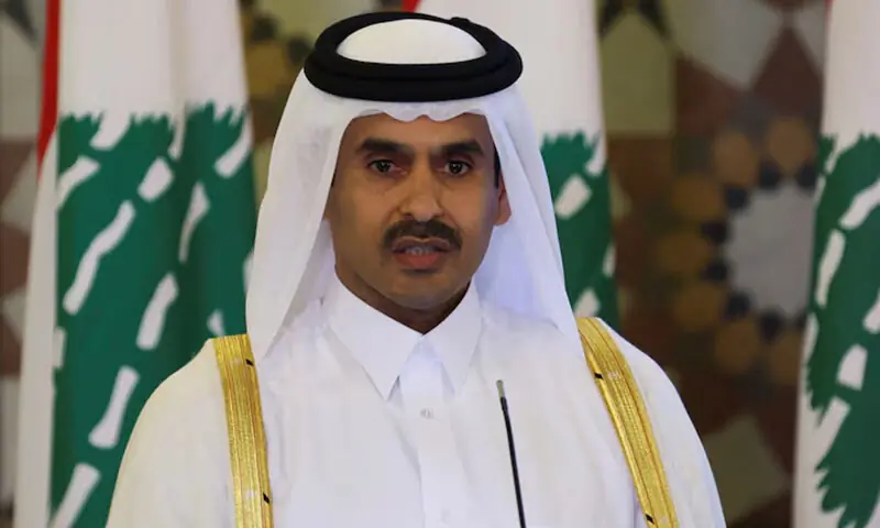 QatarEnergy CEO and Qatar&rsquo;s Minister of Energy Saad al-Kaabi speaks during a news conference after a signing ceremony in Beirut, Lebanon on January 29, 2023. &mdash; Reuters/File
