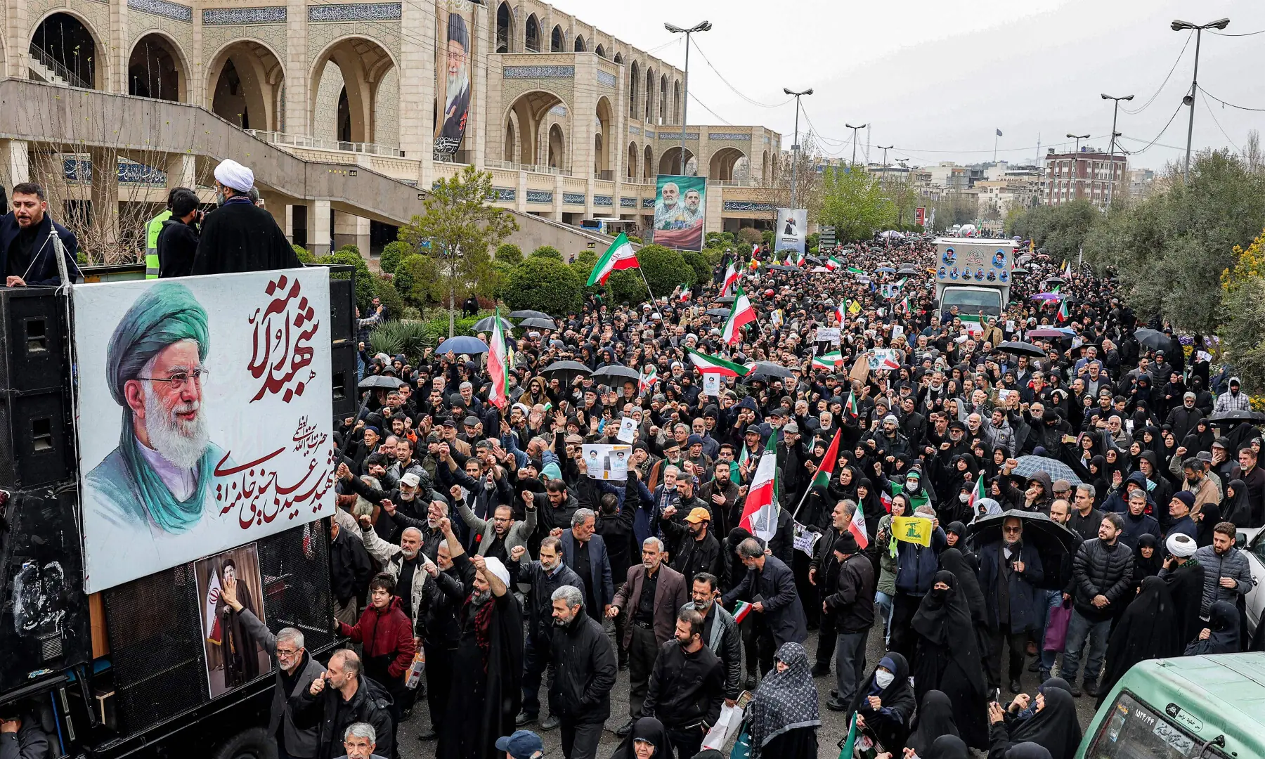 Mourners march during the funeral ceremony for Iran&rsquo;s slain intelligence minister Esmail Khatib and his family after the Friday prayers in Tehran on March 20, 2026. &mdash; AFP