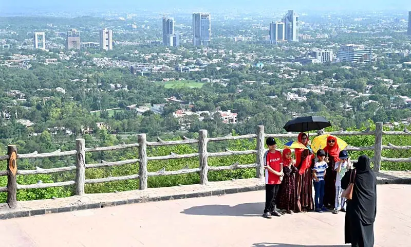 An view of Islamabad through famous picnic spot Daman-i-Koh. &mdash; APP/File