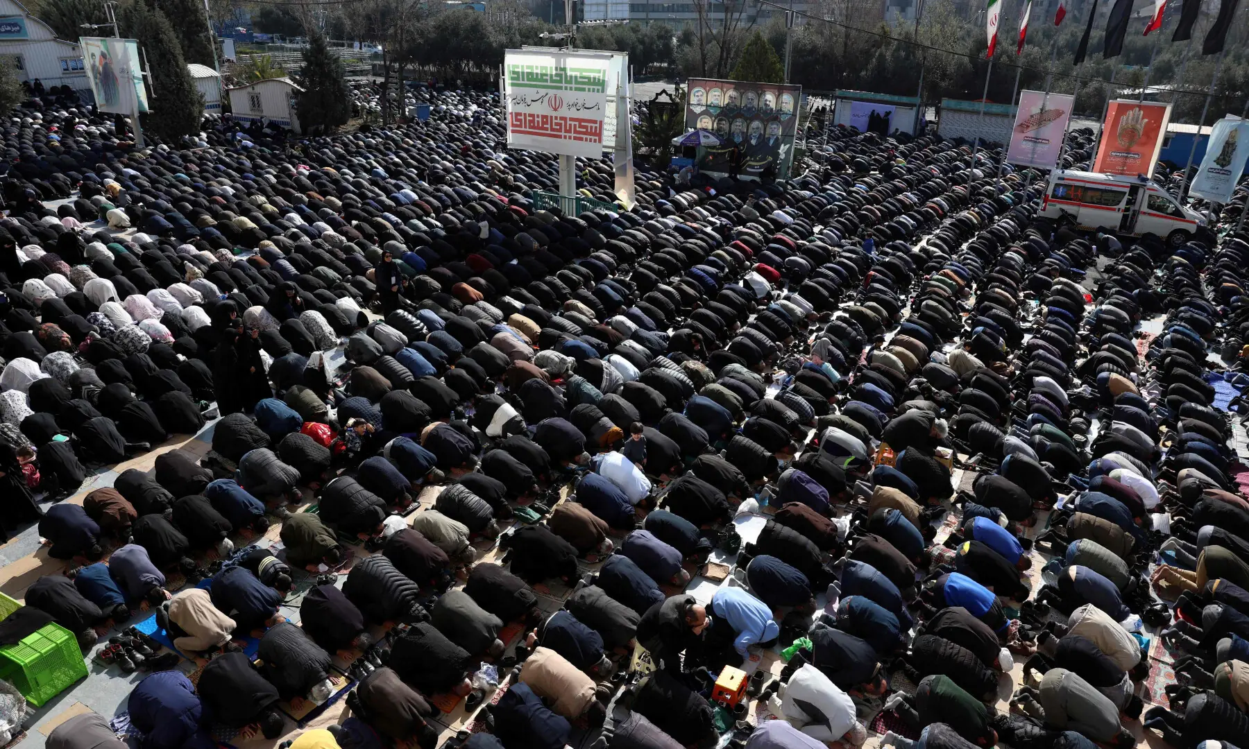 Iranians take part in Eidul Fitr prayers, at the Grand Mosalla mosque in Tehran on March 21, 2026. &mdash; AFP