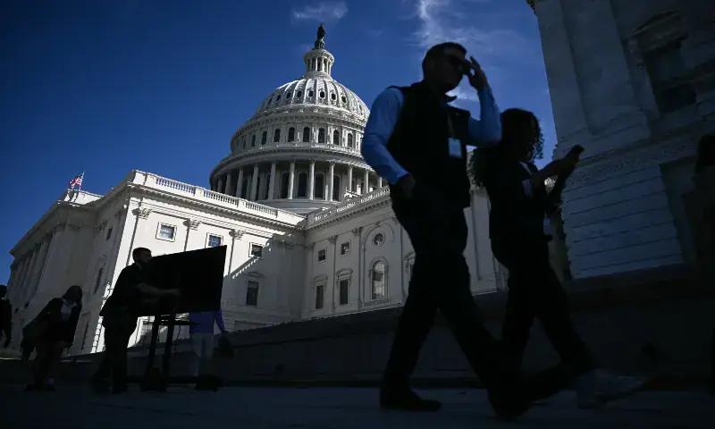 A view of the US Capitol building on the first day of the US government shutdown in Washington, DC on October 1, 2025. &mdash; AFP/File