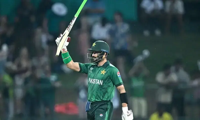 Pakistan&rsquo;s Sahibzada Farhan celebrates his half-century (50 runs) during the 2026 ICC Men&rsquo;s T20 Cricket World Cup Super Eights match between England and Pakistan at the Pallekele International Cricket Stadium in Kandy on February 24, 2026. &mdash; AFP/ File