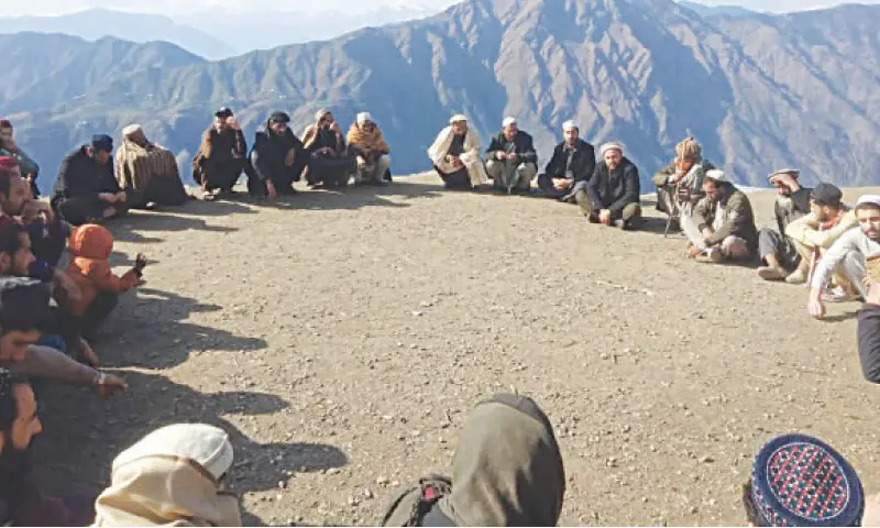 A jirga underway in Judbah area of Torghar to decide local issues. &mdash; Dawn