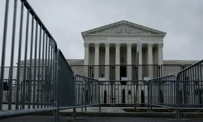 The US Supreme Court is seen through bicycle fencing in Washington, DC, US, June 23. &mdash; AFP/File