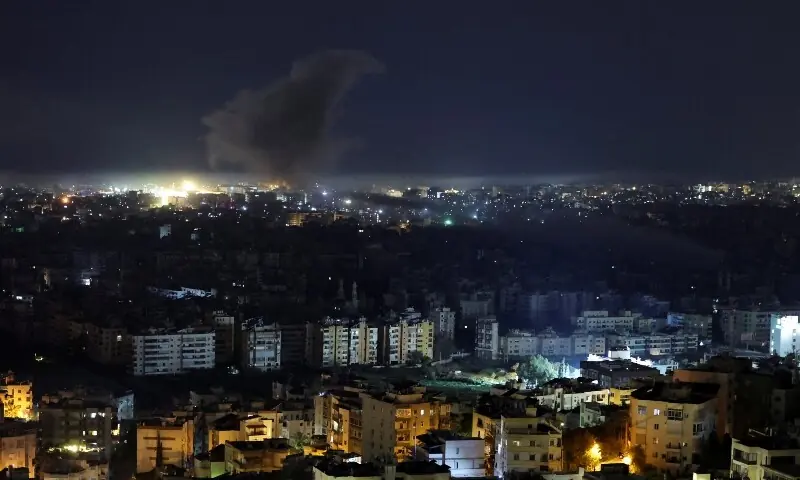 Smoke rises from Beirut&rsquo;s southern suburbs following an Israeli strike, after an escalation between Hezbollah and Israel, amid the US-Israeli conflict with Iran, Lebanon, March 24, 2026. &mdash;Reuters