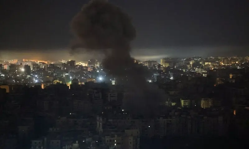 Smoke rises from Beirut&rsquo;s southern suburbs following an Israeli strike, after an escalation between Hezbollah and Israel, amid the US-Israeli conflict with Iran, Lebanon, March 24, 2026. &mdash;Reuters