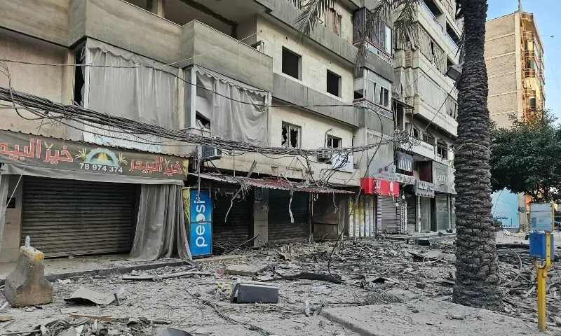 This picture shows the site of an overnight Israeli airstrike in Beirut&rsquo;s southern suburb of Haret Hreik neighborhood on March 24, 2026. &mdash;AFP