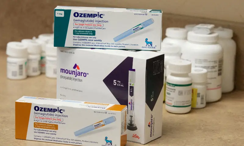 Boxes of Ozempic and Mounjaro, semaglutide and tirzepatide injection drugs used for treating type 2 diabetes and made by Novo Nordisk and Lilly, is seen at a Rock Canyon Pharmacy in Provo, Utah, US on March 29, 2023. — Reuters/File Boxes of Ozempic and Mounjaro, semaglutide and tirzepatide injection drugs used for treating type 2 diabetes and made by Novo Nordisk and Lilly, is seen at a Rock Canyon Pharmacy in Provo, Utah, US on March 29, 2023. — Reuters/File