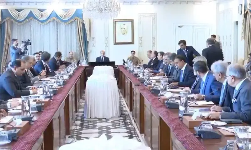 Prime Minister Shehbaz Sharif chairs a high-level meeting in Islamabad on March 25, 2026. &mdash; screengrab via video from PM Office/X