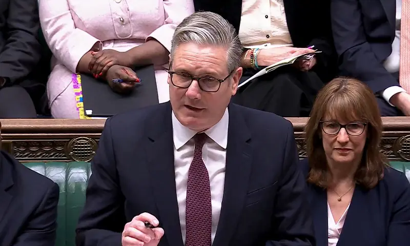 This video grab taken from footage broadcast by the UK Parliamentary Recording Unit (PRU) via the Parliament TV website on March 25, 2026 shows Britain&rsquo;s Prime Minister Keir Starmer speaking during Prime Minister&rsquo;s questions (PMQ&rsquo;S) in the House of Commons at parliament in central London. &mdash; AFP
