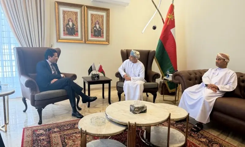 Petroleum Minister Ali Pervaiz Malik holds a meeting with Ambassador of Oman to Pakistan Fahad Bin Sulaiman Bin Khalaf Alkharusi on March 26, 2026 in Islamabad. — Official_PetDiv/X Petroleum Minister Ali Pervaiz Malik holds a meeting with Ambassador of Oman to Pakistan Fahad Bin Sulaiman Bin Khalaf Alkharusi on March 26, 2026 in Islamabad. — Official_PetDiv/X