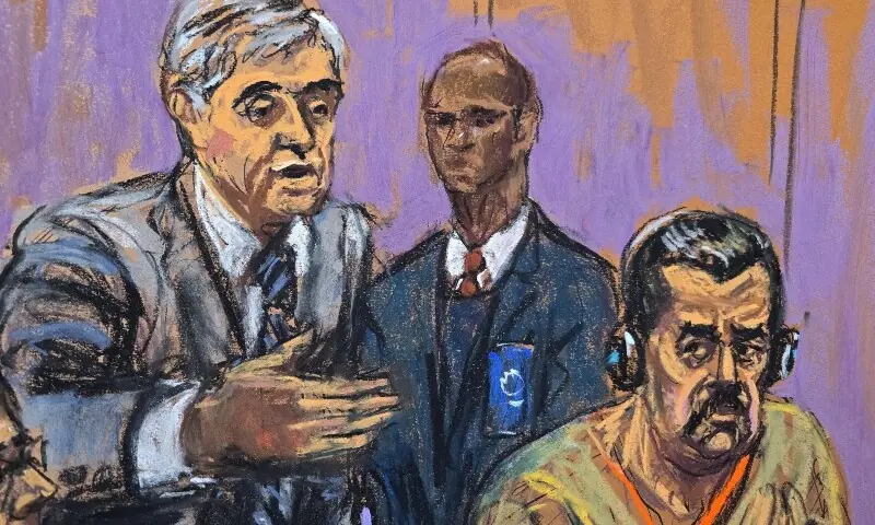Ousted Venezuelan President Nicolas Maduro (R) with his lawyer, Barry Pollack (L), attend a hearing in a narco-terrorism case at the Daniel Patrick Moynihan United States Courthouse in New York City, the US on March 26 in this courtroom sketch. &mdash; Reuters