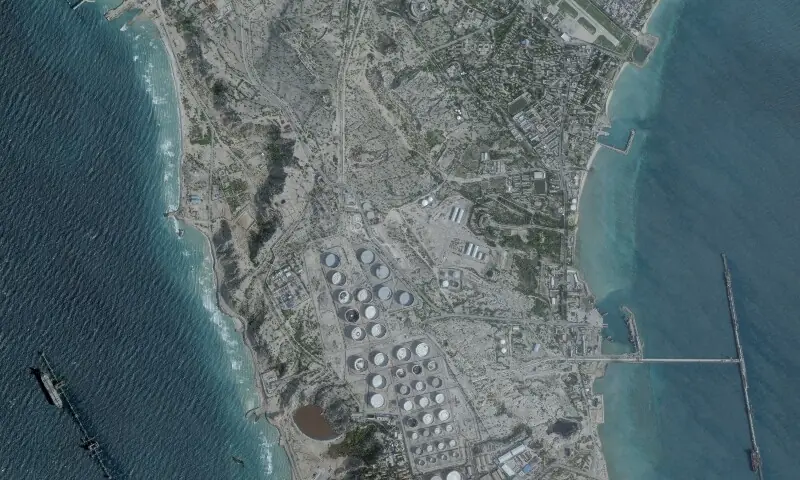 A satellite image shows an oil terminal at Kharg Island, Iran, February 25, 2026. &mdash;Reuters/File