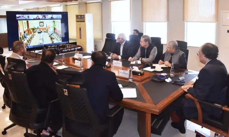 Finance Minister Muhammad Aurangzeb on Friday chaired a high-level consultative meeting on the petroleum products situation. &mdash; Photo courtesy @Financegovpk/X