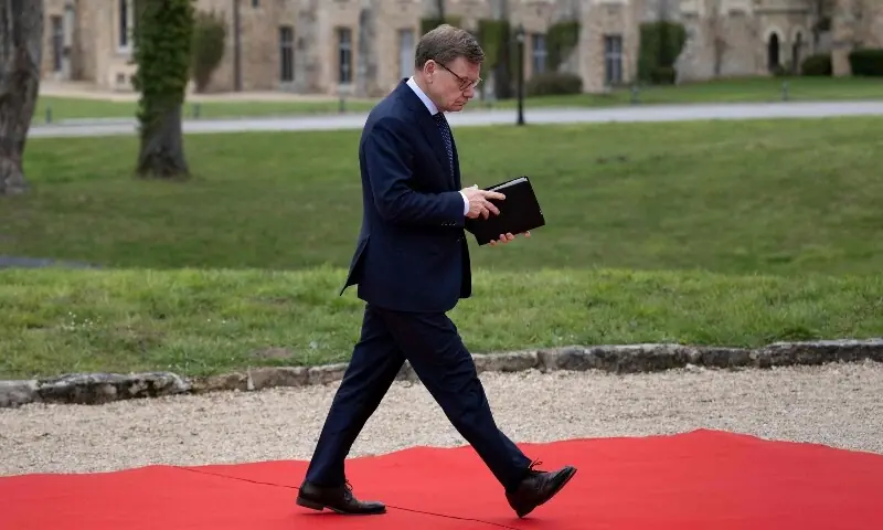Germany&rsquo;s Foreign Minister Johann Wadephul arrives for a G7 Foreign Ministers&rsquo; meeting at the Vaux-de-Cernay Abbey in Cernay-la-Ville outside Paris, France on March 27. &mdash; AFP