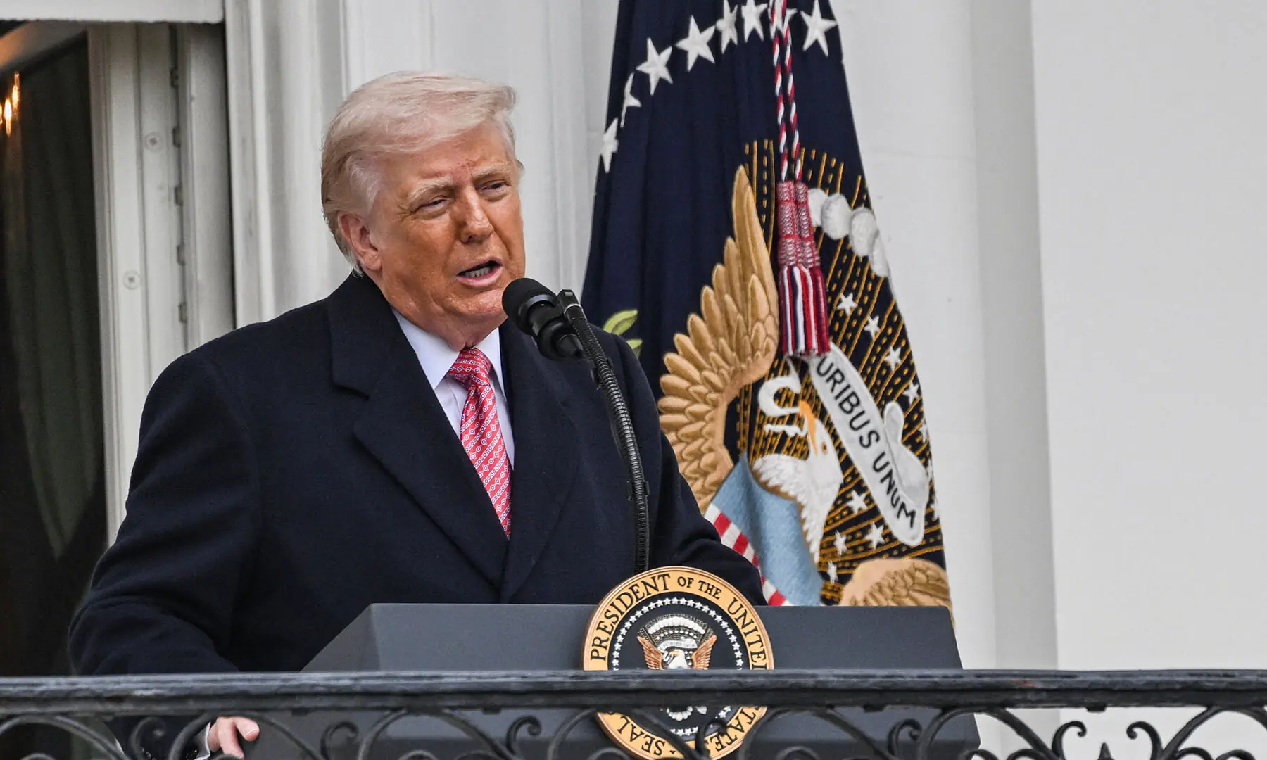 US President Donald Trump gives remarks to farmers on the South Lawn of the White House in Washington, DC, the US on March 27. &mdash; Reuters