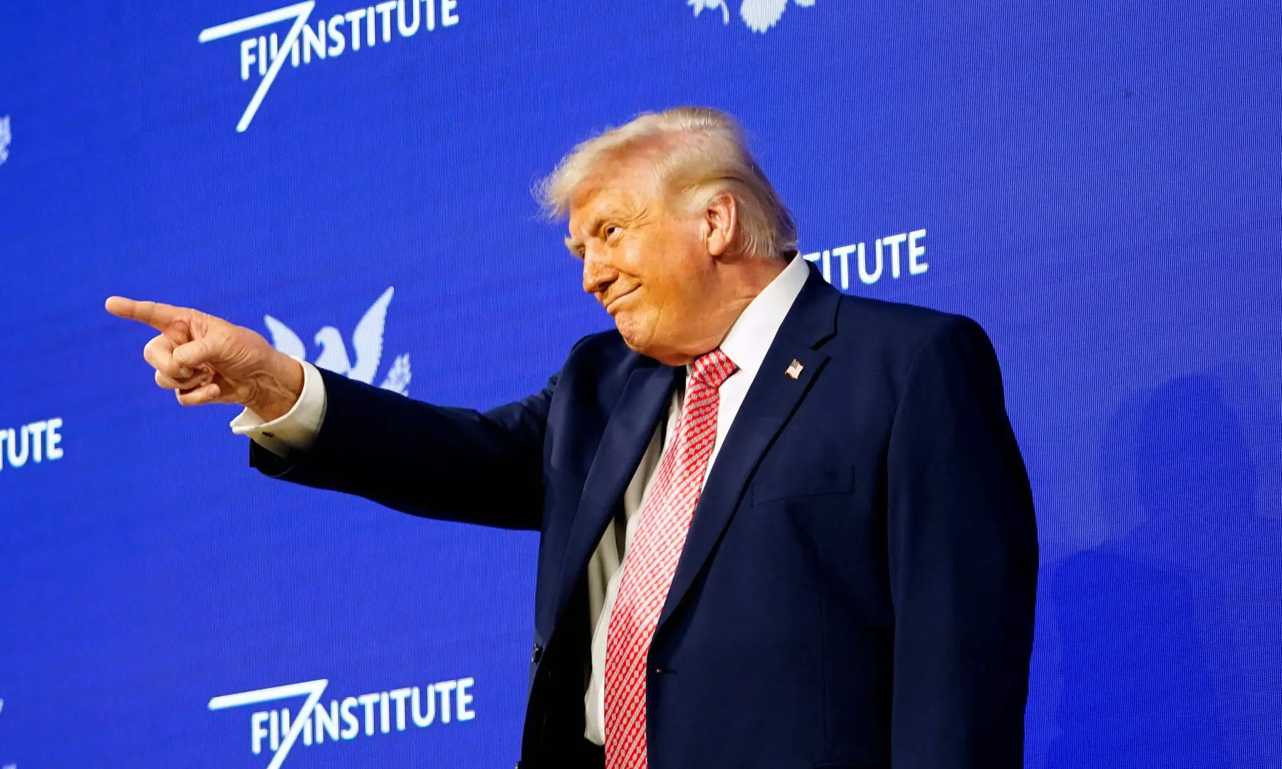 US President Donald Trump gestures to the crowd before speaking at the FII PRIORITY Summit at the Faena Hotel on March 27, 2026 in Miami Beach, Florida. &mdash; AFP
