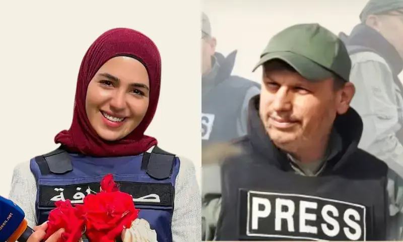 This photo combo shows Al Mayadeen correspondent Fatima Ftouni (L) and Al-Manar correspondent Ali Shoaib (R). — photo courtesy X/MayadeenEnglish This photo combo shows Al Mayadeen correspondent Fatima Ftouni (L) and Al-Manar correspondent Ali Shoaib (R). — photo courtesy X/MayadeenEnglish