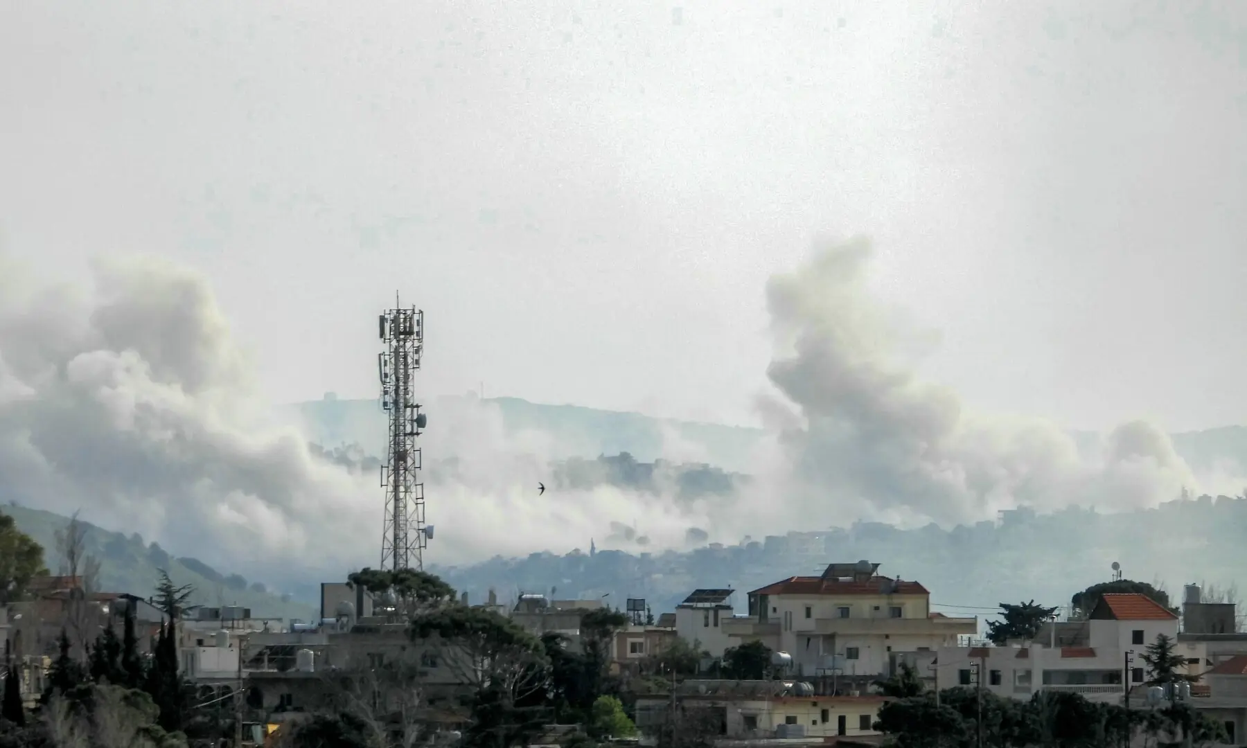Smoke rises following an Israeli airstrike on the village of Taybeh in southern Lebanon, as seen from nearby Marjeyoun on March 28. — AFP