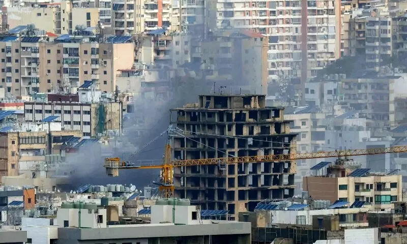Smoke rises from the site of an Israeli airstrike that targeted an area in Beirut&rsquo;s southern suburbs on March 30, 2026. &mdash;AFP
