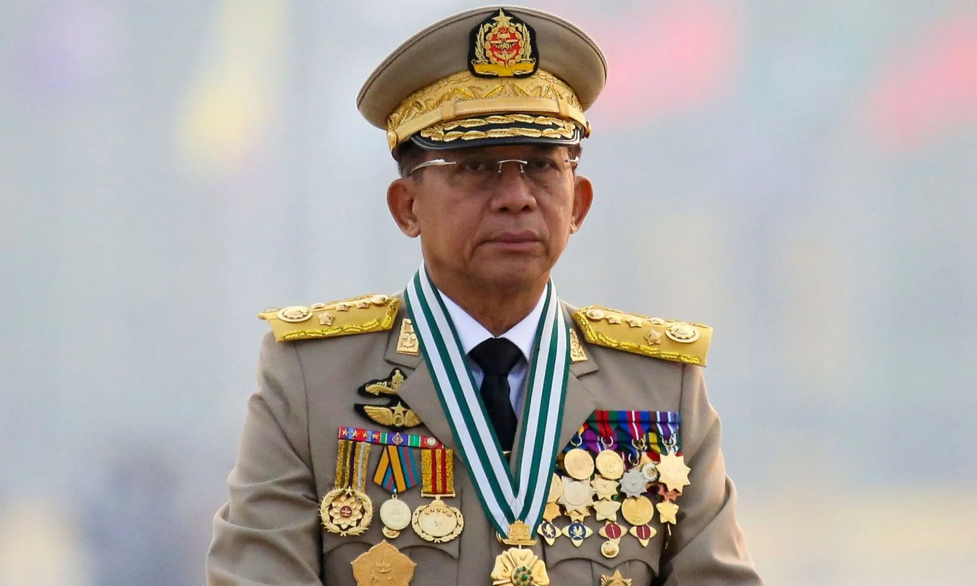 Myanmar’s junta chief Senior General Min Aung Hlaing, who ousted the elected government in a coup on February 1, presides an army parade on Armed Forces Day in Naypyitaw, Myanmar, on March 27 2021. — Reuters Myanmar’s junta chief Senior General Min Aung Hlaing, who ousted the elected government in a coup on February 1, presides an army parade on Armed Forces Day in Naypyitaw, Myanmar, on March 27 2021. — Reuters