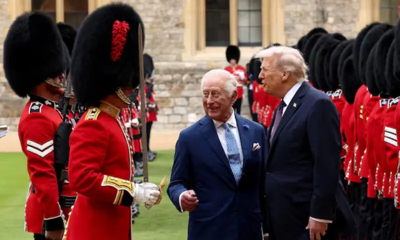 US President Donald Trump and Britain’s King Charles inspect the Guard of Honour as they attend a welcome ceremony during Trump’s state visit, at Windsor Castle, in Windsor, Britain, September 17, 2025. — Reuters US President Donald Trump and Britain’s King Charles inspect the Guard of Honour as they attend a welcome ceremony during Trump’s state visit, at Windsor Castle, in Windsor, Britain, September 17, 2025. — Reuters