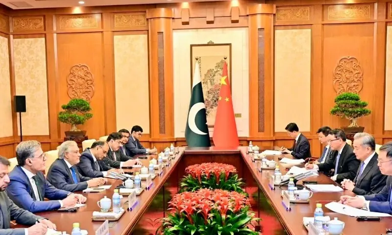 Deputy Prime Minister and Foreign Minister Ishaq Dar meets with Ishaq Dar meets China’s Foreign Minister Wang Yi in Beijing, China on March 31. — Photo via @MIshaqDar50/X Deputy Prime Minister and Foreign Minister Ishaq Dar meets with Ishaq Dar meets China’s Foreign Minister Wang Yi in Beijing, China on March 31. — Photo via @MIshaqDar50/X