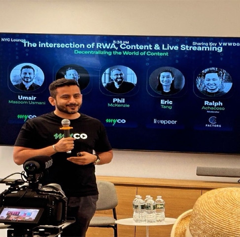 Umair Masoom at the office of crowdfunding platform Republic in New York City in June 2024 | myco