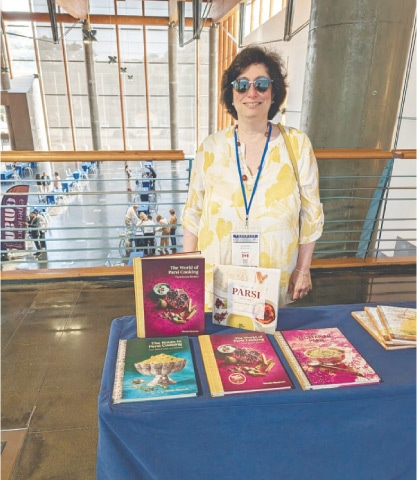 Niloufer Mavalvala with her books at the 30th Gourmand Awards in Cascais, Portugal, in June 2025