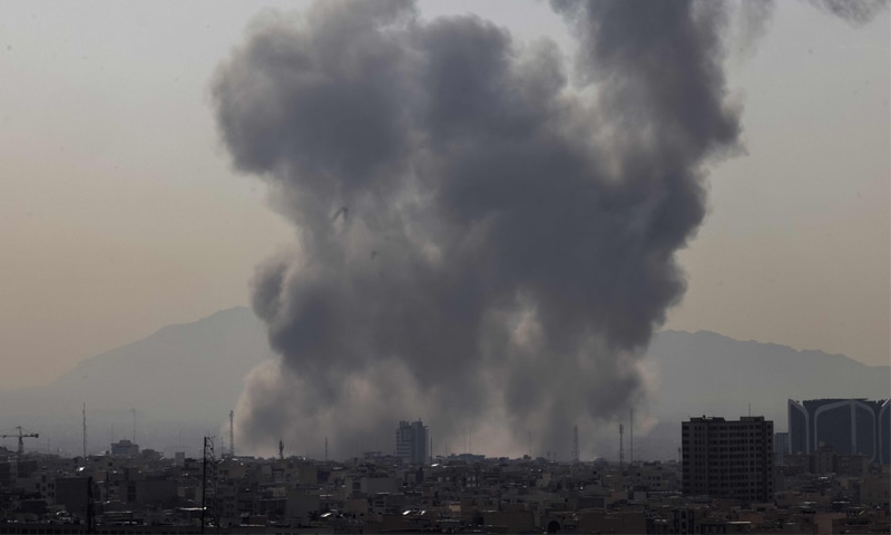 A PLUME of smoke rises following an explosion in Tehran.&mdash;AFP