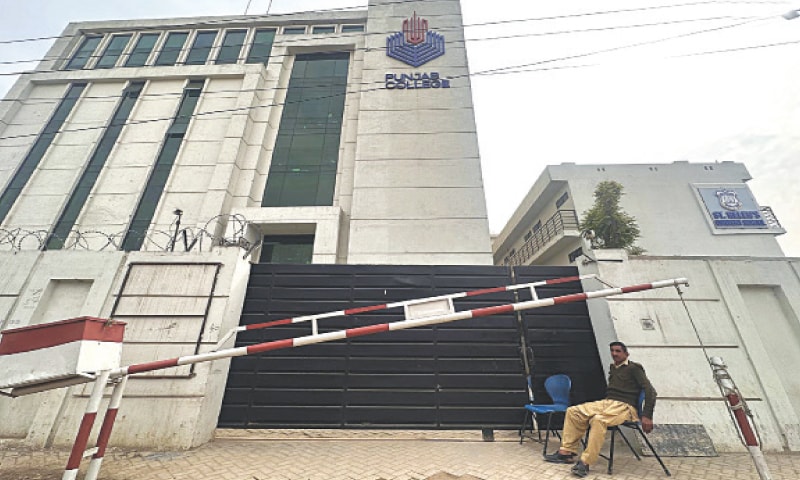 A guard sits outside a closed school in Rawalpindi on Tuesday. The Punjab government has announced that educational institutions would remain closed from March 10 to 31st under energy conservation measures. — INP A guard sits outside a closed school in Rawalpindi on Tuesday. The Punjab government has announced that educational institutions would remain closed from March 10 to 31st under energy conservation measures. — INP