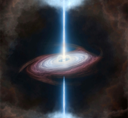 AN Artist&rsquo;s conception of a magnetar surrounded by an accretion disk exhibiting lense-thirring precession, a phenomenon in which the fabric of space-time is twisted by the spinning magnetar.&mdash;Reuters
