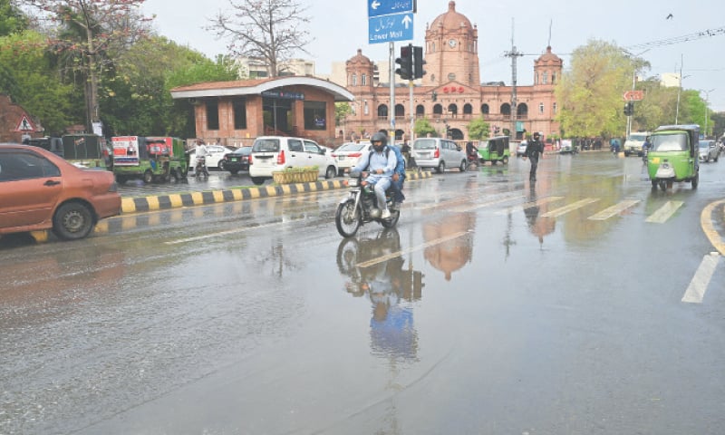GPO Chowk after Thursday morning rain. — White Star / M. Arif GPO Chowk after Thursday morning rain. — White Star / M. Arif