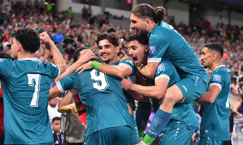 Ali Ibrahim Al-Hamadi of Irak celebrates with teammates after scoring his team’s first goal during the FIFA World Cup 2026 Play-Off tournament final match between Irak and Bolivia at Estadio Monterrey on March 31, 2026 in Guadalupe, Mexico. — AFP Ali Ibrahim Al-Hamadi of Irak celebrates with teammates after scoring his team’s first goal during the FIFA World Cup 2026 Play-Off tournament final match between Irak and Bolivia at Estadio Monterrey on March 31, 2026 in Guadalupe, Mexico. — AFP