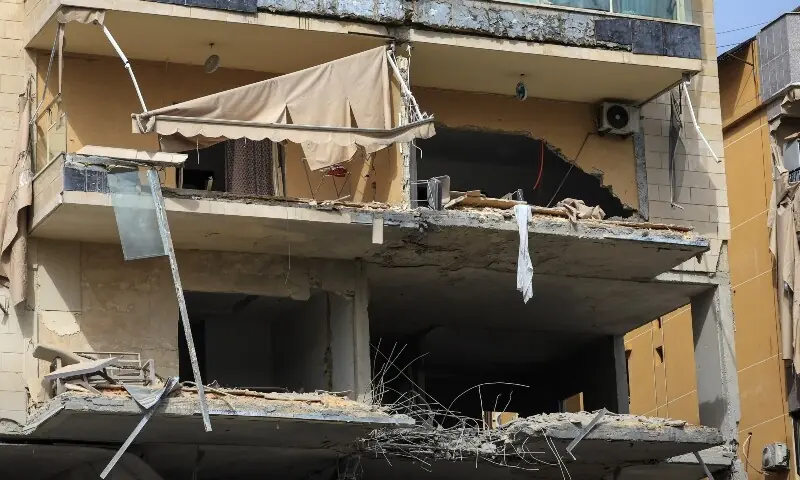 A heavily damaged building stands following an Israeli strike, amid escalating hostilities between Israel and Hezbollah, as the US-Israel conflict with Iran continues, in Hadath, Lebanon, April 1, 2026. &mdash;Reuters
