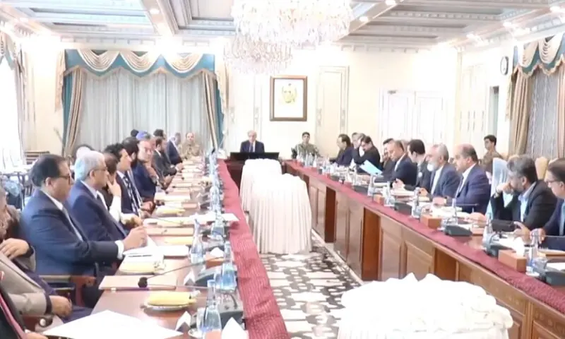 PM Shehbaz addressing a high-level meeting in Islamabad on April 2, 2026. &mdash;  X/@GovtofPakistan