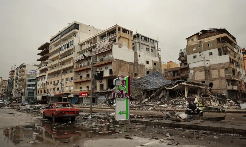 RUBBLE from a building destroyed by an Israeli strike in Tyre, Lebanon.—Reuters RUBBLE from a building destroyed by an Israeli strike in Tyre, Lebanon.—Reuters