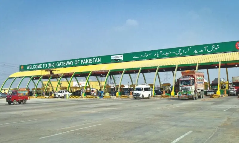 The new toll plaza on the Superhighway, now renamed the M-9 Motorway. Refurbishment of the toll plaza is part of the overall upgrade of this key artery.—Fahim Siddiqi / White Star The new toll plaza on the Superhighway, now renamed the M-9 Motorway. Refurbishment of the toll plaza is part of the overall upgrade of this key artery.—Fahim Siddiqi / White Star