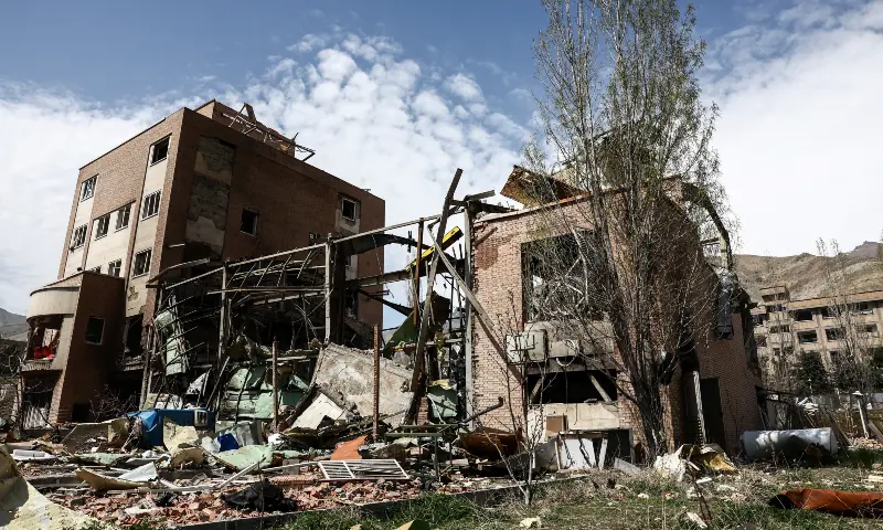 The research building of the Shahid Beheshti University, which was damaged by a strike, amid the U.S.-Israeli conflict with Iran, in Tehran, Iran on April 4, 2026. — WANA via Reuters