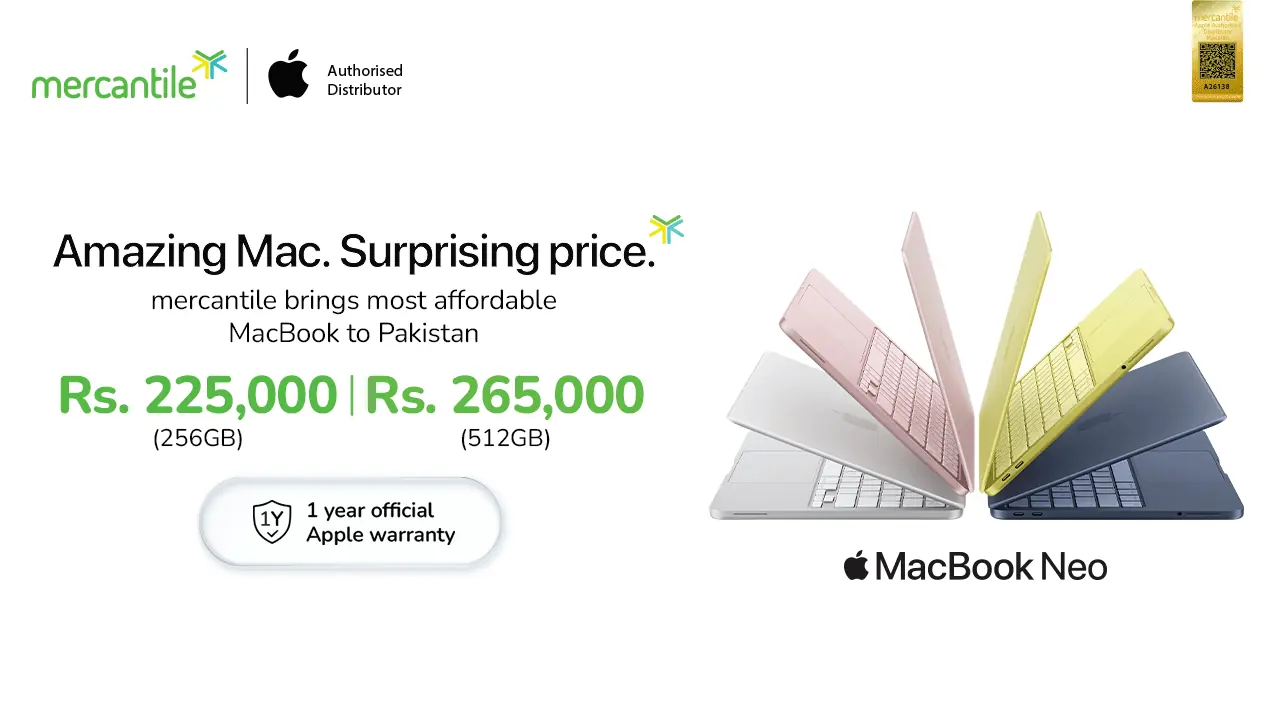 Mercantile launches MacBook Neo in Pakistan at an amazing price Mercantile launches MacBook Neo in Pakistan at an amazing price