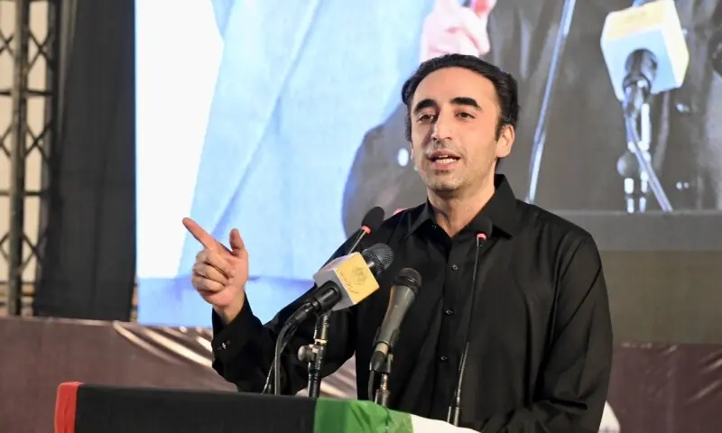 PPP Chairman Bilawal Bhutto-Zardari speaks in Garhi Khuda Bakhsh to mark the 47th death anniversary of PPP founder and former prime minister Zulfikar Ali Bhutto. — MediaCellPPP/X PPP Chairman Bilawal Bhutto-Zardari speaks in Garhi Khuda Bakhsh to mark the 47th death anniversary of PPP founder and former prime minister Zulfikar Ali Bhutto. — MediaCellPPP/X