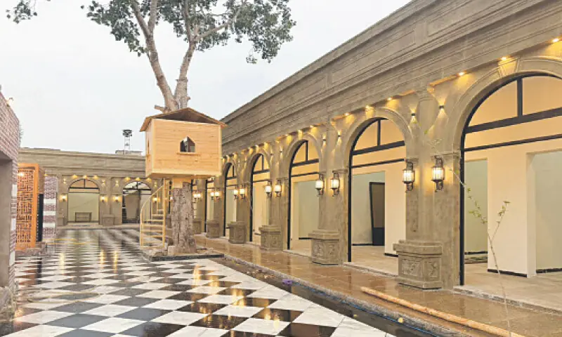 Raees Khana, once a fading relic of the colonial past has been meticulously revived in Attock. &mdash; Dawn