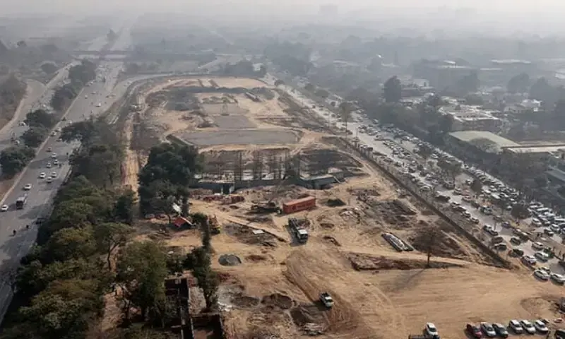 This photograph shows ongoing construction work after felling trees near the Shakarparian forest in Islamabad on January 13, 2026. — AFP/FIle This photograph shows ongoing construction work after felling trees near the Shakarparian forest in Islamabad on January 13, 2026. — AFP/FIle
